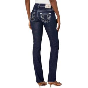 NWOT TRUE RELIGION Johnny Dark Wash Straight Leg Low Rise Jeans Size 26